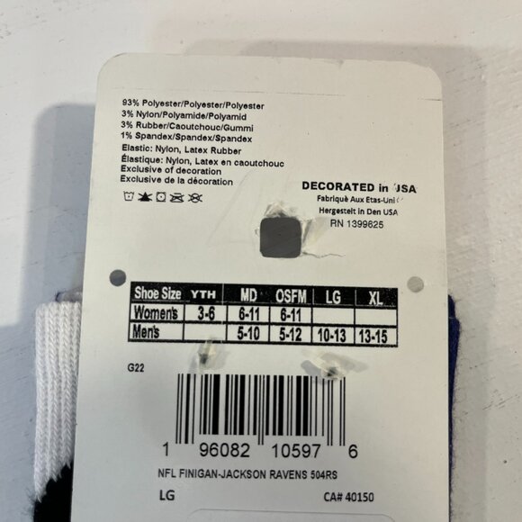 Men's For Bare Feet Lamar Jackson Baltimore Ravens Finnigan Player - Crew Socks - Picture 4 of 4